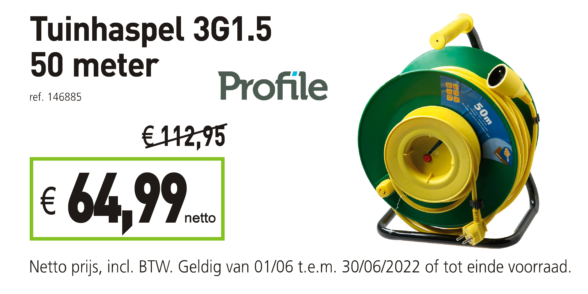 Profile tuinhaspel 3G1.5 50 m